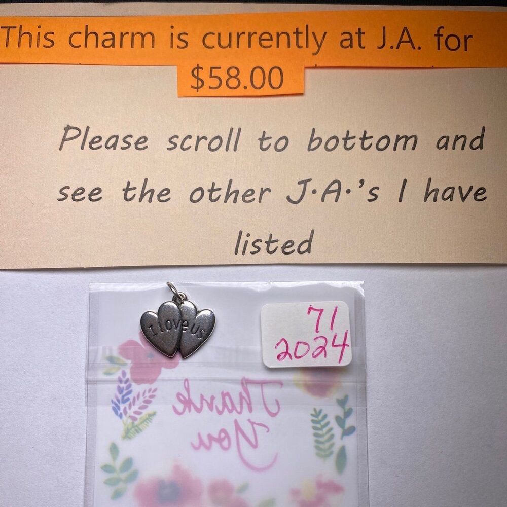 I LOVE US, Sterling Silver Double Heart Charm, James Avery, #71 - Picture 5 of 6